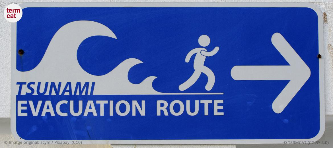 © TERMCAT (CC BY-4.0) rètol d'evacuació de tsunami